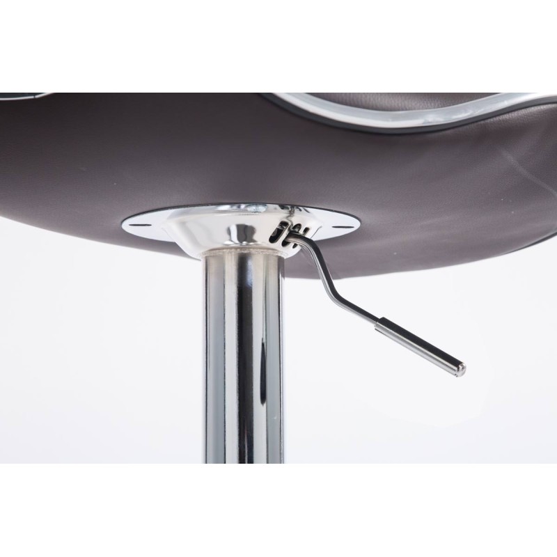 Juego de 2 taburetes de bar Las Vegas V2 en piel sintética cromada