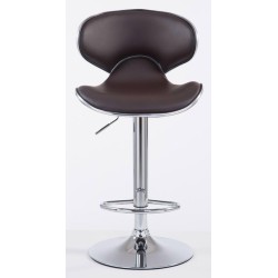 Juego de 2 taburetes de bar Las Vegas V2 en piel sintética cromada