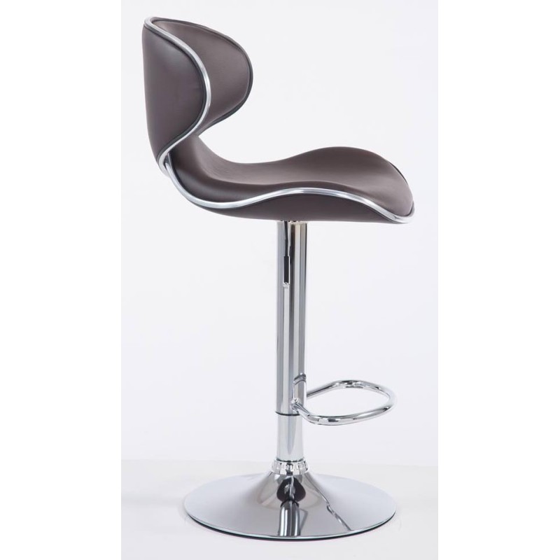 Juego de 2 taburetes de bar Las Vegas V2 en piel sintética cromada
