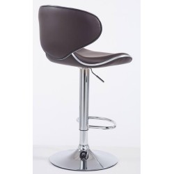 Juego de 2 taburetes de bar Las Vegas V2 en piel sintética cromada