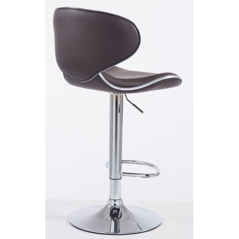 Juego de 2 taburetes de bar Las Vegas V2 en piel sintética cromada