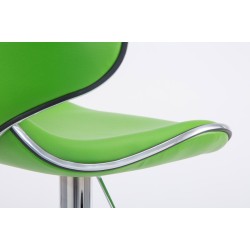 Juego de 2 taburetes de bar Las Vegas V2 en piel sintética cromada