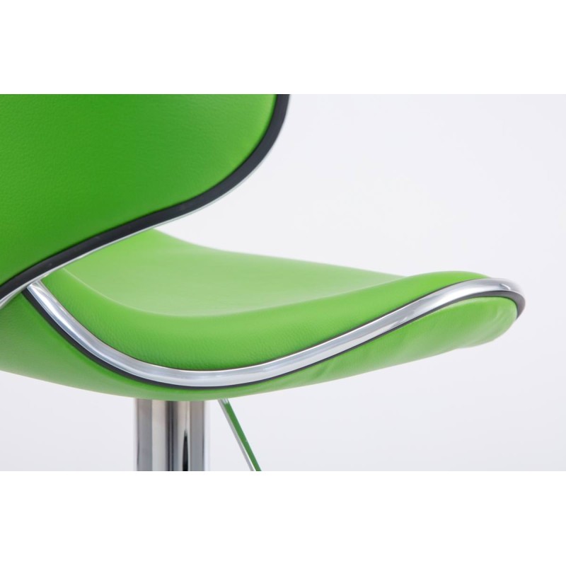 Juego de 2 taburetes de bar Las Vegas V2 en piel sintética cromada