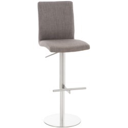 Taburete de bar Cádiz, tapizado en tela, acero inoxidable