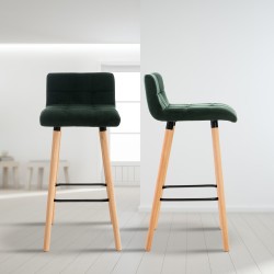 Taburete de bar Lincoln de terciopelo