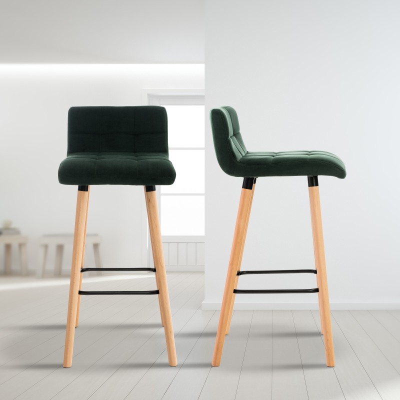 Taburete de bar Lincoln de terciopelo