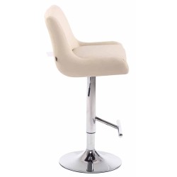 Juego de 2 taburetes de bar Club, imitación piel, acabado cromado
