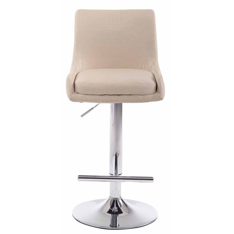 Juego de 2 taburetes de bar Club, tapizados en tela y cromados.