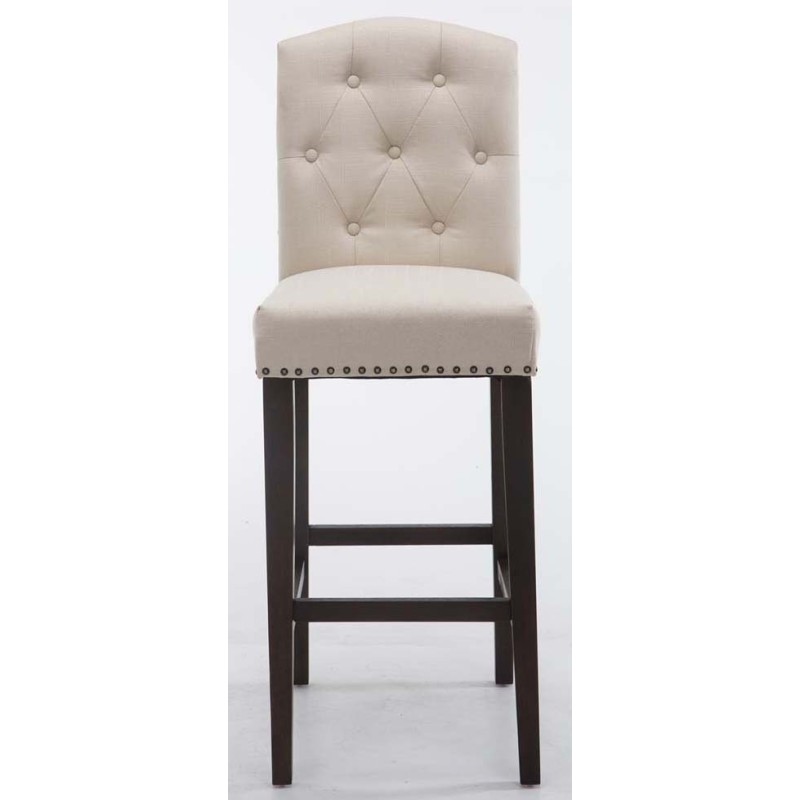 Juego de 2 taburetes de bar Louise, tapizados en tela, estilo antiguo