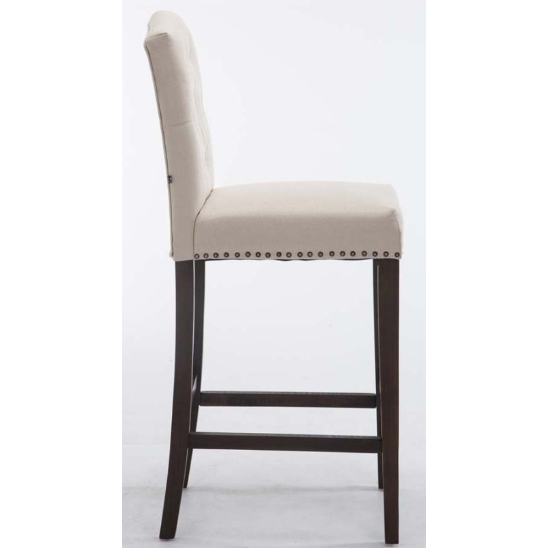 Juego de 2 taburetes de bar Louise, tapizados en tela, estilo antiguo