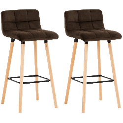 Juego de 2 taburetes de bar Lincoln de terciopelo