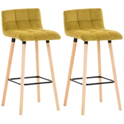 Juego de 2 taburetes de bar Lincoln de terciopelo
