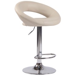 Taburete de bar Olinda, imitación de cuero, cromado