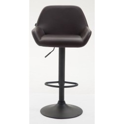 Juego de 2 taburetes de bar Braga, piel sintética, negros