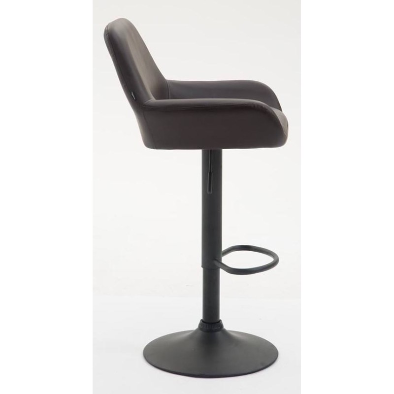 Juego de 2 taburetes de bar Braga, piel sintética, negros