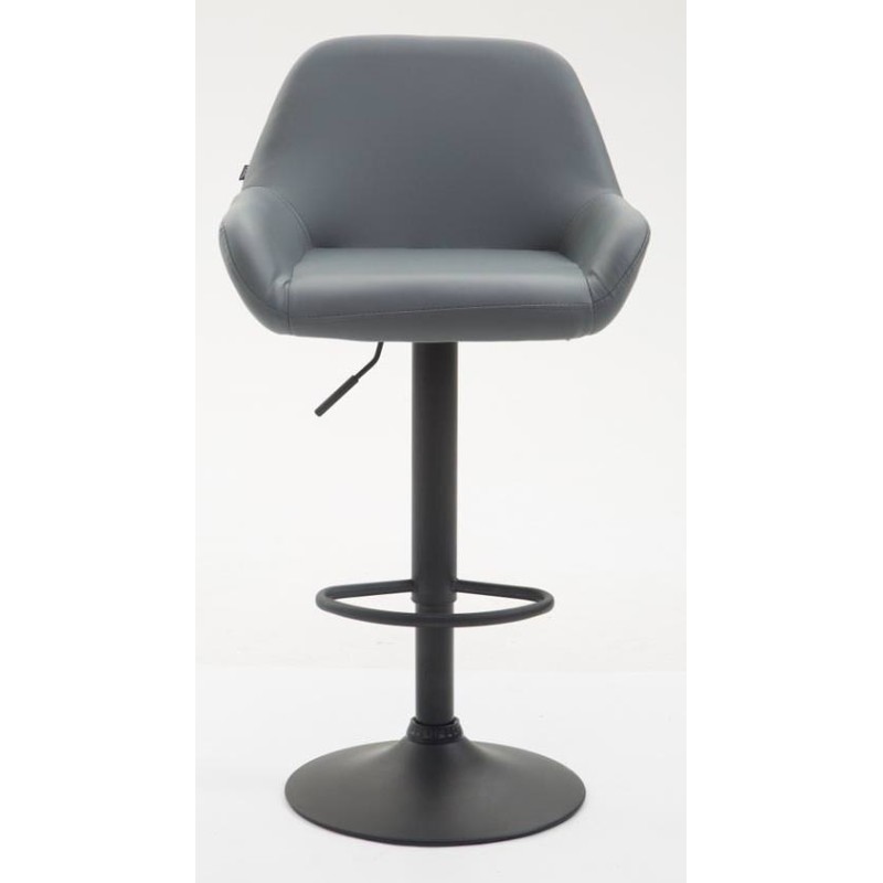 Juego de 2 taburetes de bar Braga, piel sintética, negros