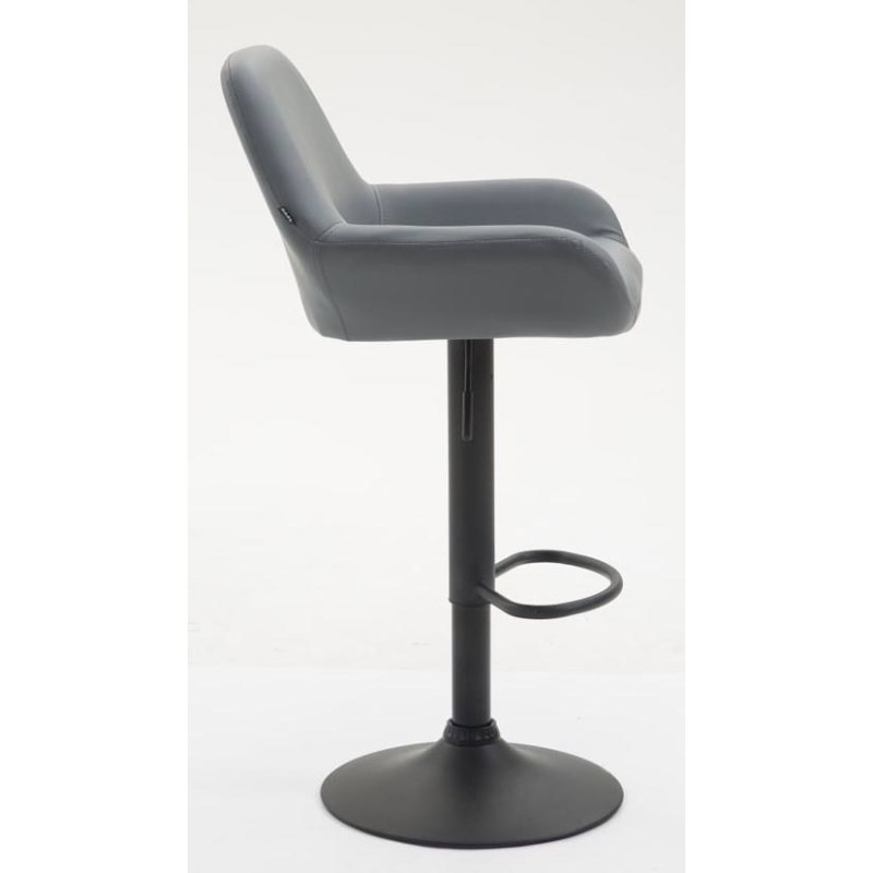 Juego de 2 taburetes de bar Braga, piel sintética, negros