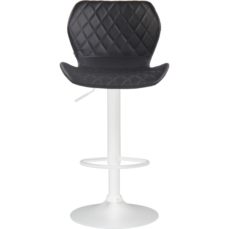 Taburete de bar en corcho y piel sintética blanca