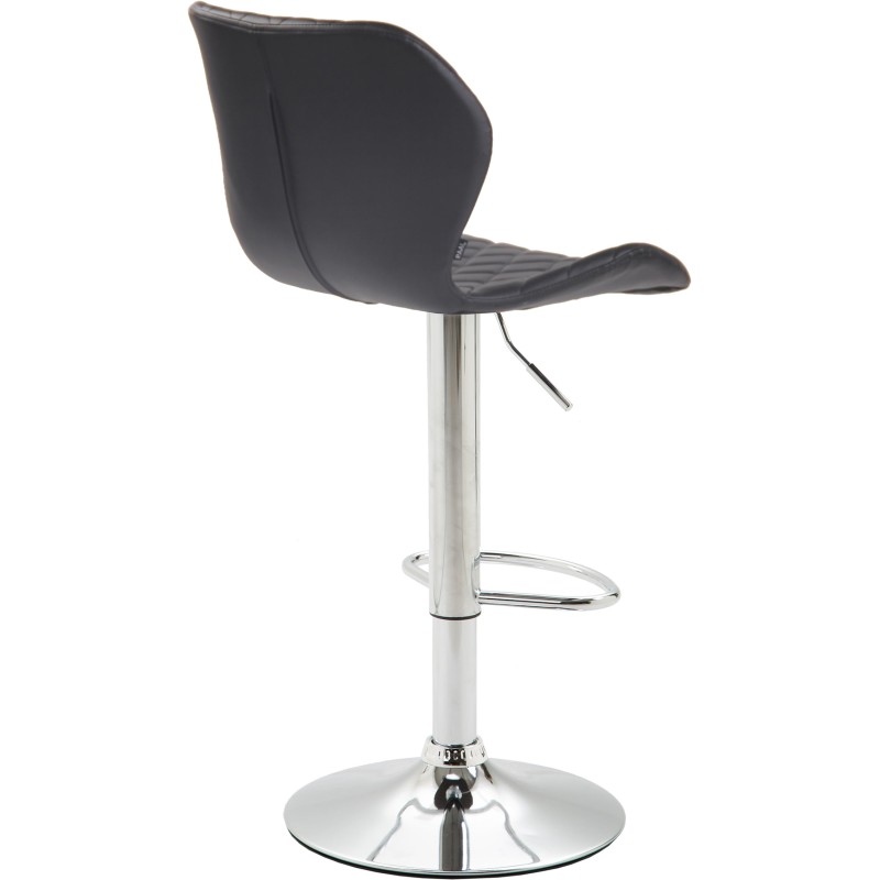 Taburete de bar de corcho, cuero sintético cromado