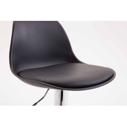 Juego de 2 taburetes de bar Kiel, de plástico cromado.