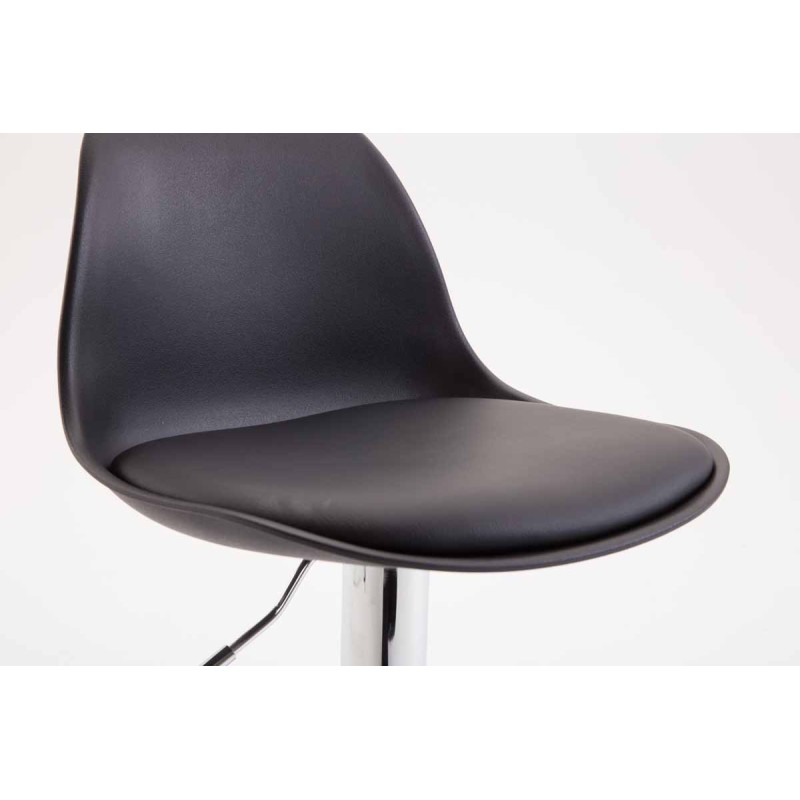 Juego de 2 taburetes de bar Kiel, de plástico cromado.