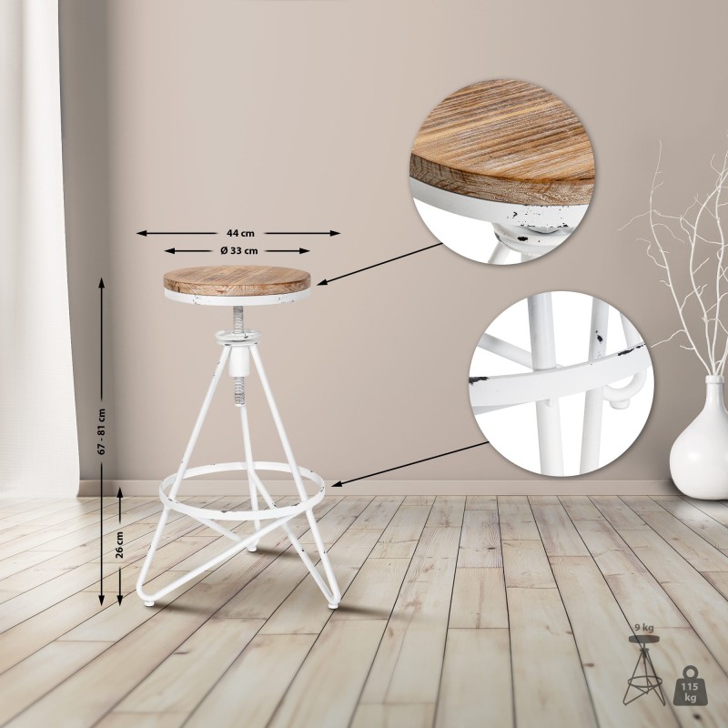 Juego de 2 taburetes de bar Karla