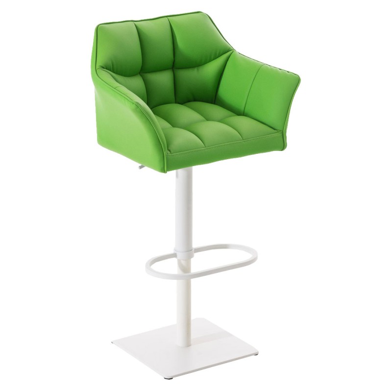 Juego de 2 taburetes de bar Damaso en piel sintética blanca