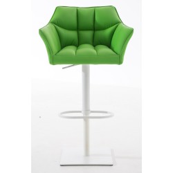 Juego de 2 taburetes de bar Damaso en piel sintética blanca