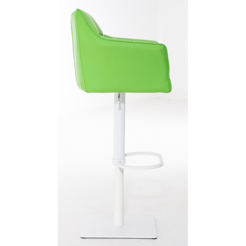 Juego de 2 taburetes de bar Damaso en piel sintética blanca