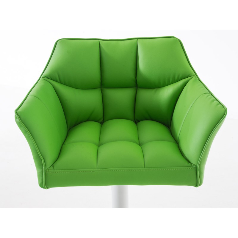 Juego de 2 taburetes de bar Damaso en piel sintética blanca