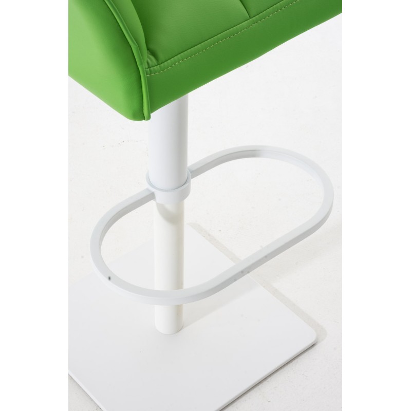 Juego de 2 taburetes de bar Damaso en piel sintética blanca