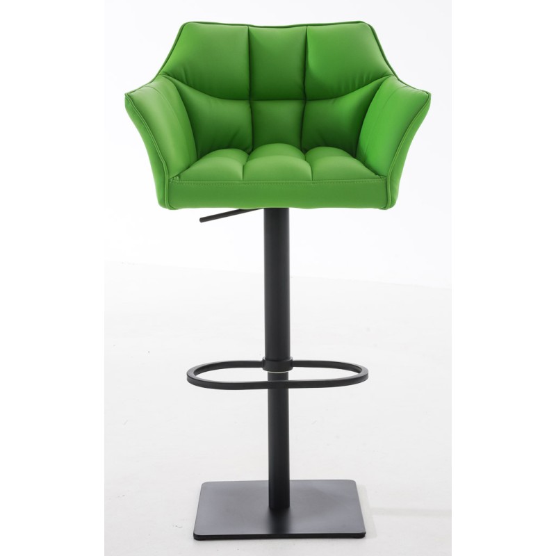 Juego de 2 taburetes de bar Damaso en piel sintética negra