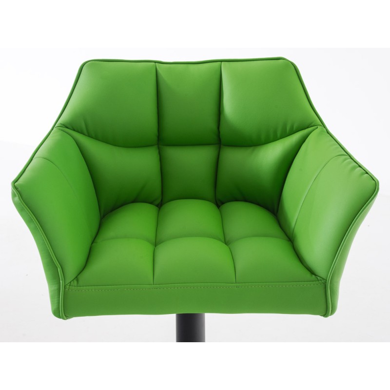 Juego de 2 taburetes de bar Damaso en piel sintética negra