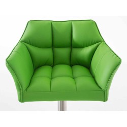 Juego de 2 taburetes de bar Damaso en piel sintética y acero inoxidable