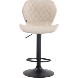 Juego de 2 taburetes de bar, tapizados en corcho y tela, negros