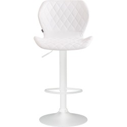 Juego de 2 taburetes de bar, corcho, polipiel, blancos