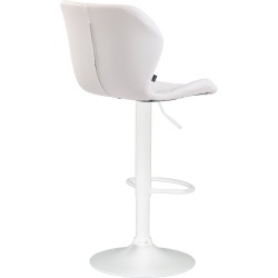 Juego de 2 taburetes de bar, corcho, polipiel, blancos