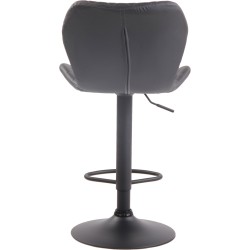 Juego de 2 taburetes de bar, tapizados en corcho y polipiel negra.