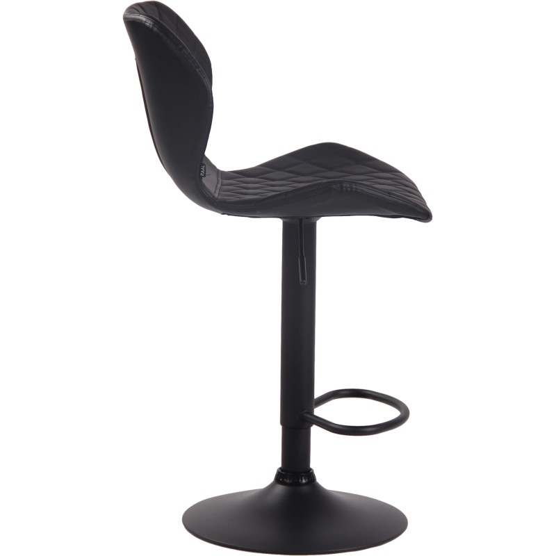 Juego de 2 taburetes de bar, tapizados en corcho y polipiel negra.