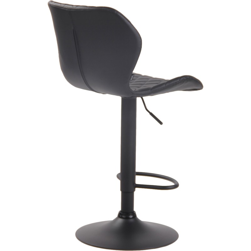 Juego de 2 taburetes de bar, tapizados en corcho y polipiel negra.