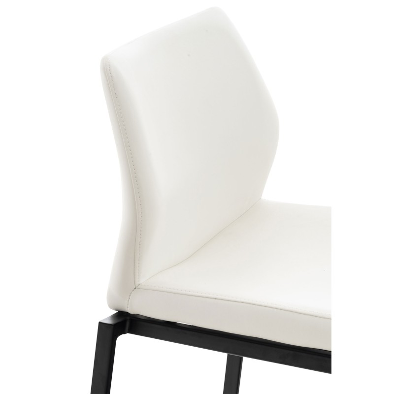 Taburete de bar Matola, imitación de cuero, negro