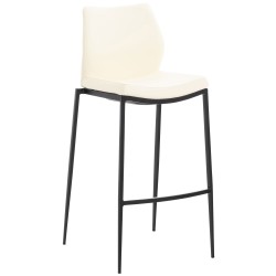 Taburete de bar Matola, imitación de cuero, negro