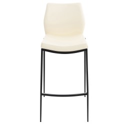 Taburete de bar Matola, imitación de cuero, negro