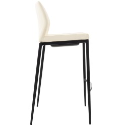 Taburete de bar Matola, imitación de cuero, negro