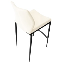 Taburete de bar Matola, imitación de cuero, negro