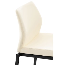 Taburete de bar Matola, imitación de cuero, negro