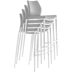 Taburete de bar Matola, imitación de cuero, negro