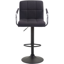 Taburete de bar Lucy V2, tapizado en tela negra