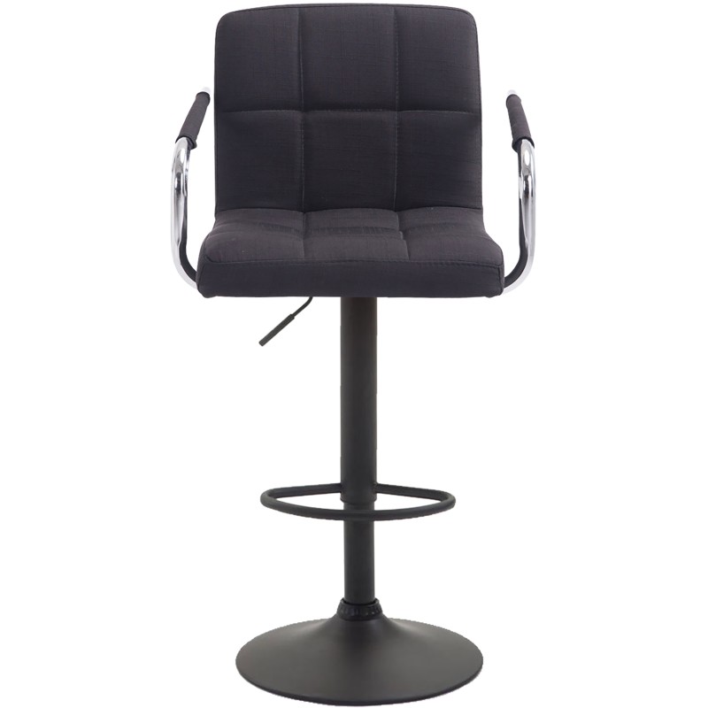 Taburete de bar Lucy V2, tapizado en tela negra