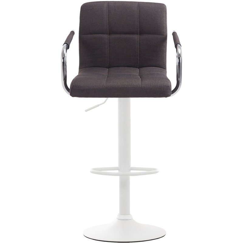 Taburete de bar Lucy V2, tapizado en tela blanca
